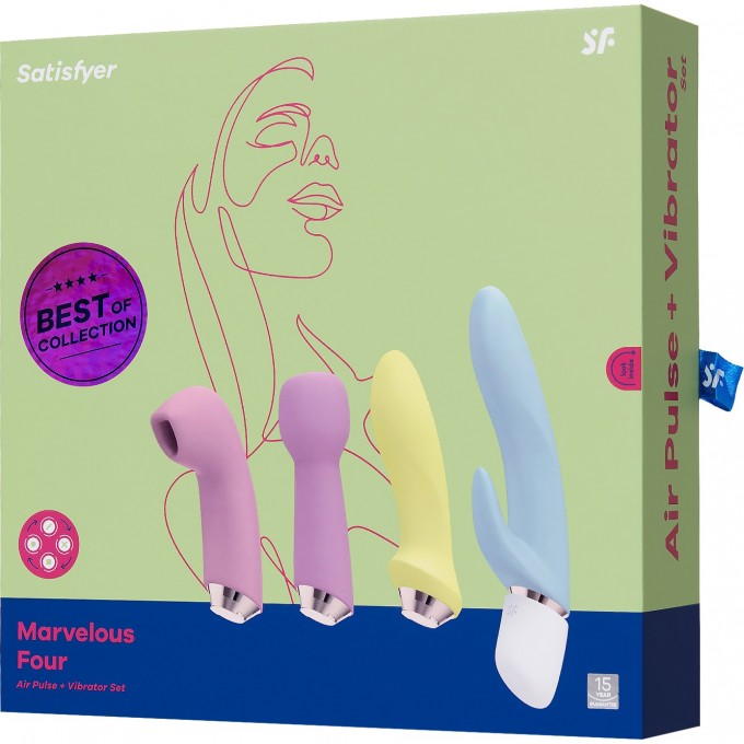 Набор вибраторов SATISFYER Marvelous Four, силикон, ассорти J2018-181A